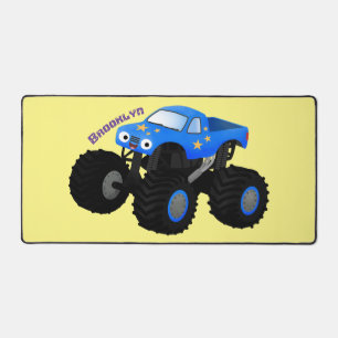 Cute blue monster truck cartoon illustratie bureaumat