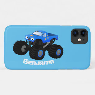 Cute blue monster truck cartoon illustratie Case-Mate iPhone case