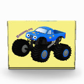 Cute blue monster truck cartoon illustratie fotoblokken (Voorkant)