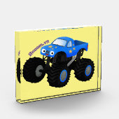 Cute blue monster truck cartoon illustratie fotoblokken (Links)