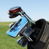 Cute blue monster truck cartoon illustratie golfheadcover (Insitu)