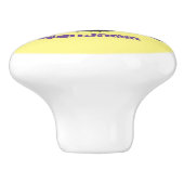 Cute blue monster truck cartoon illustratie keramische knop (Zijkant)