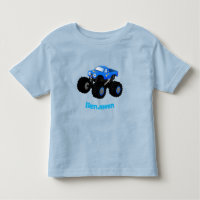 Cute blue monster truck cartoon illustratie