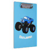 Cute blue monster truck cartoon illustratie klembord (Rechts)