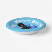 Cute blue monster truck cartoon illustratie papieren kommen (Gebogen)