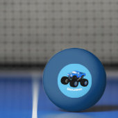 Cute blue monster truck cartoon illustratie pingpongbal (Net)