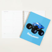 Cute blue monster truck cartoon illustratie planner (Display)