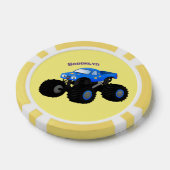 Cute blue monster truck cartoon illustratie poker chips (Enkel)