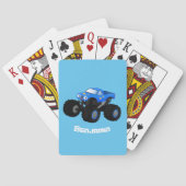Cute blue monster truck cartoon illustratie pokerkaarten (Achterkant)