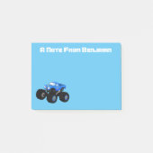 Cute blue monster truck cartoon illustratie post-it® notes (Voorkant)