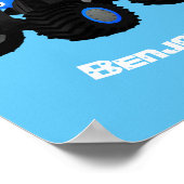 Cute blue monster truck cartoon illustratie poster (Hoek)