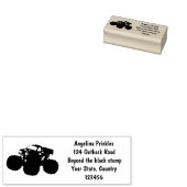 Cute blue monster truck cartoon illustratie rubberstempel (Gestempeld)