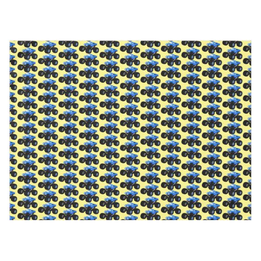 Cute blue monster truck cartoon illustratie tafelkleed (Voorkant (Horizontaal))