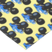 Cute blue monster truck cartoon illustratie tafelkleed (Gekanteld)