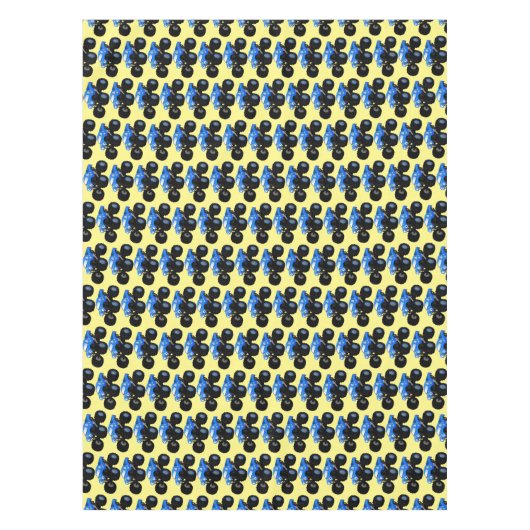 Cute blue monster truck cartoon illustratie tafelkleed (Voorkant)