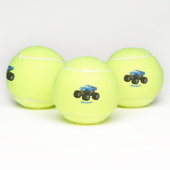 Cute blue monster truck cartoon illustratie tennisballen (Multi)