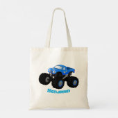Cute blue monster truck cartoon illustratie tote bag (Achterkant)