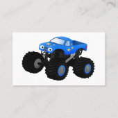 Cute blue monster truck cartoon illustratie visitekaartje (Achterkant)