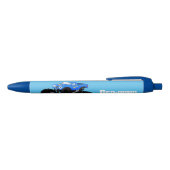 Cute blue monster truck cartoon illustratie zwarte inkt pen (Bovenkant)
