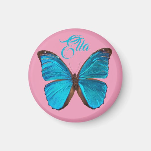 Cute Blue Morpho Butterfly Magnet (Voorkant)