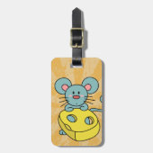 Cute Blue Mouse met gele kaas Bagagelabel (Voorkant verticaal)