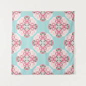 Cute Blue Naadless abstract betegeld patroon  Wandkleed (Voorkant)