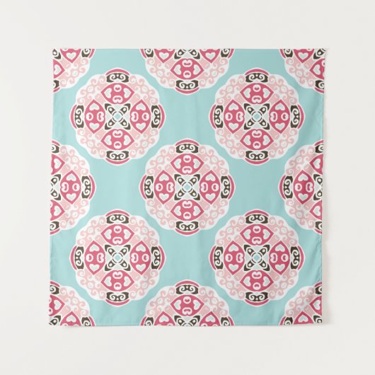 Cute Blue Naadless abstract betegeld patroon  Wandkleed (Voorkant)