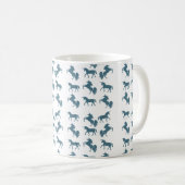 Cute Blue Name Monogram Unicorn Pattern Koffiemok (Voorkant rechts)