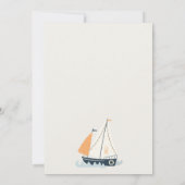 Cute Blue Nautical Sailboat Pastel Baby shower Bedankkaart (Achterkant)