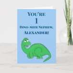 Cute Blue Nephew Son Boy 1st Birthday Dinosaur Kaart<br><div class="desc">Pas dit wenskaart van de eerste verjaardag aan voor je neef,  zoon of geliefde kleine jongen!  Ideaal voor Aunts and Uncles,  Moms en Pap,  of voor iedereen die op zoek is naar de perfecte manier om hun speciale jongen een heel gelukkige 1e verjaardag te wensen!</div>