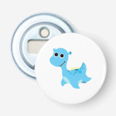 Cute Blue Nessie Button Flesopener (Voorkant)