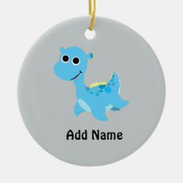 Cute Blue Nessie Keramisch Ornament