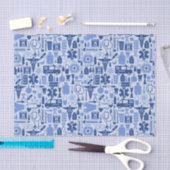 Cute Blue Nurse Doctor Medical Pattern Tissuepapier (Craft)