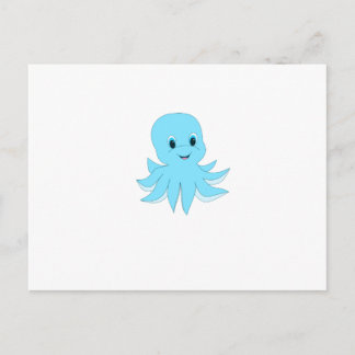Cute Blue Octopus Briefkaart