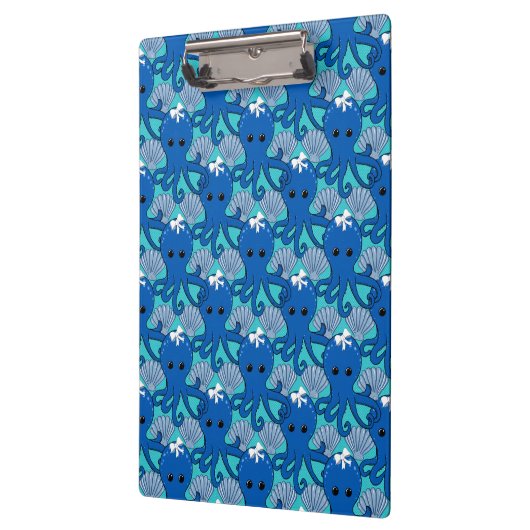 Cute Blue Octopus Clipboard Klembord (Links)