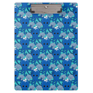 Cute Blue Octopus Clipboard Klembord