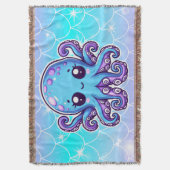 Cute blue octopus deken (Voorkant Verticaal)