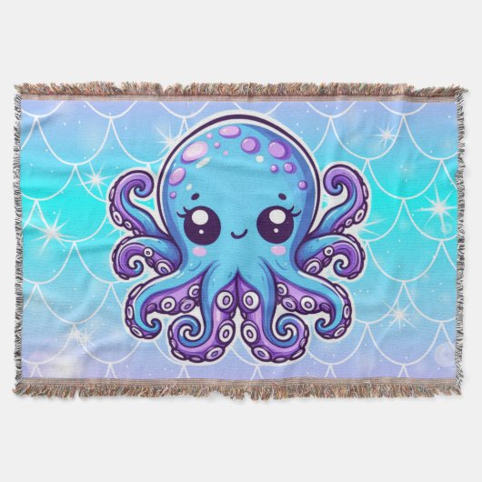 Cute blue octopus deken (Voorkant)