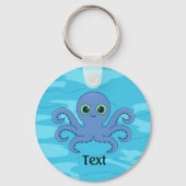 Cute Blue Octopus Design Sleutelhanger (Voorkant)