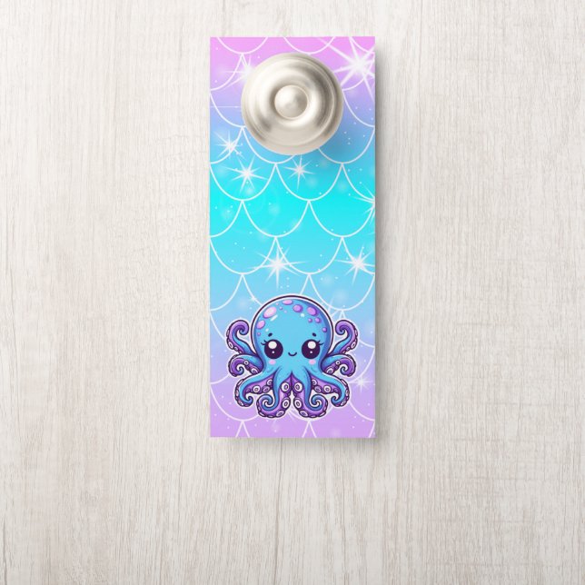 Cute blue octopus deurhanger (Op knop)
