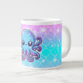 Cute blue octopus grote koffiekop (Voorkant rechts)