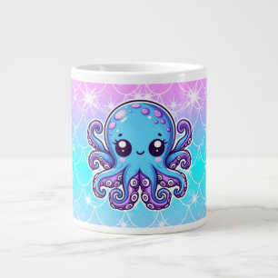Cute blue octopus grote koffiekop