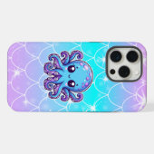 Cute blue octopus iPhone hoesje (Achterkant horizontaal)