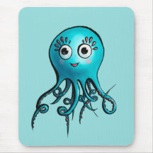 Cute Blue Octopus - Kawaii Cartoon Animal Zee