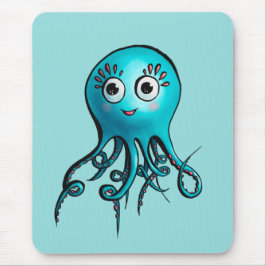 Cute Blue Octopus - Kawaii Cartoon Animal Zee Muismat