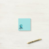 Cute Blue Octopus - Kawaii Cartoon Animal Zee Post-it® Notes (Op bureau)