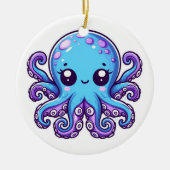 Cute blue octopus keramisch ornament (Voorkant)