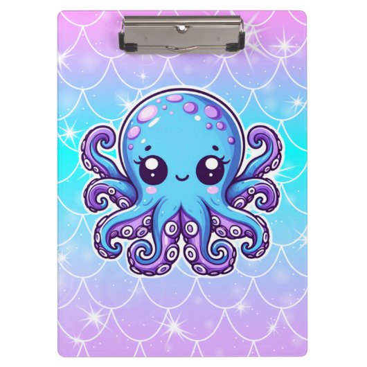 Cute blue octopus klembord (Voorkant)