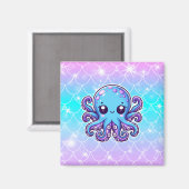Cute blue octopus magneet (Voorkant / Achterkant)