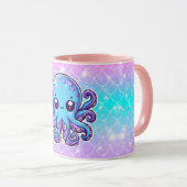Cute blue octopus mok (Voorkant rechts)